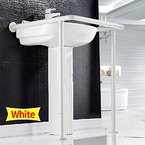 SJHFG Bathroom Handrail Toilet Handrails Disabled Stainless Steel Bathroom Grab Bar for Elderly Wall Mounted Washbasin Safety Grab Rails Bathroom Grab Bars (Color : B White)