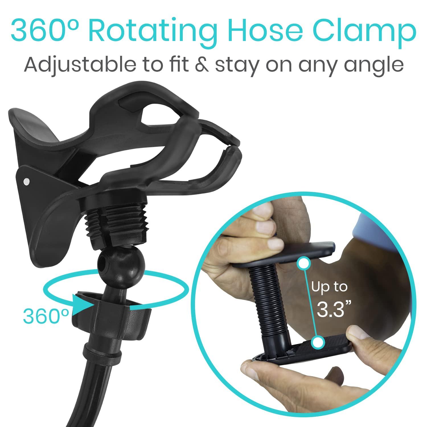 Vive Vive CPAP Hose Holder for Bed - CPAP Hose Hanger with Clamp - CPAP Stand Tubing Holding Accessories Prevent Tube Leakage and Tangle - BiPAP, C-Pap Mask, Sleep Apnea Hose Lift Clamp Height Adjustable