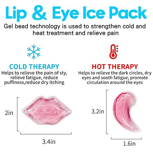 HI FINE CARE 6 pcs Lip Eye ice Packs, Eye Lip ice Pack, Lips and Eyes Cold Compress, Reduce Eye and Lip Pain and Swelling, Dark Circles Fade Ice Pack (6 PCS)