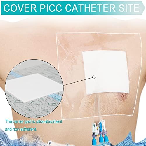 EaseToU EaseToU Waterproof Dialysis Catheter Shower Cover 8x8 - No Glue On The Center of The Patch, PD Peritoneal Dialysis Port Shower Protector Shield Island Bandage Dressing Patch Accessories (Pack of 25)