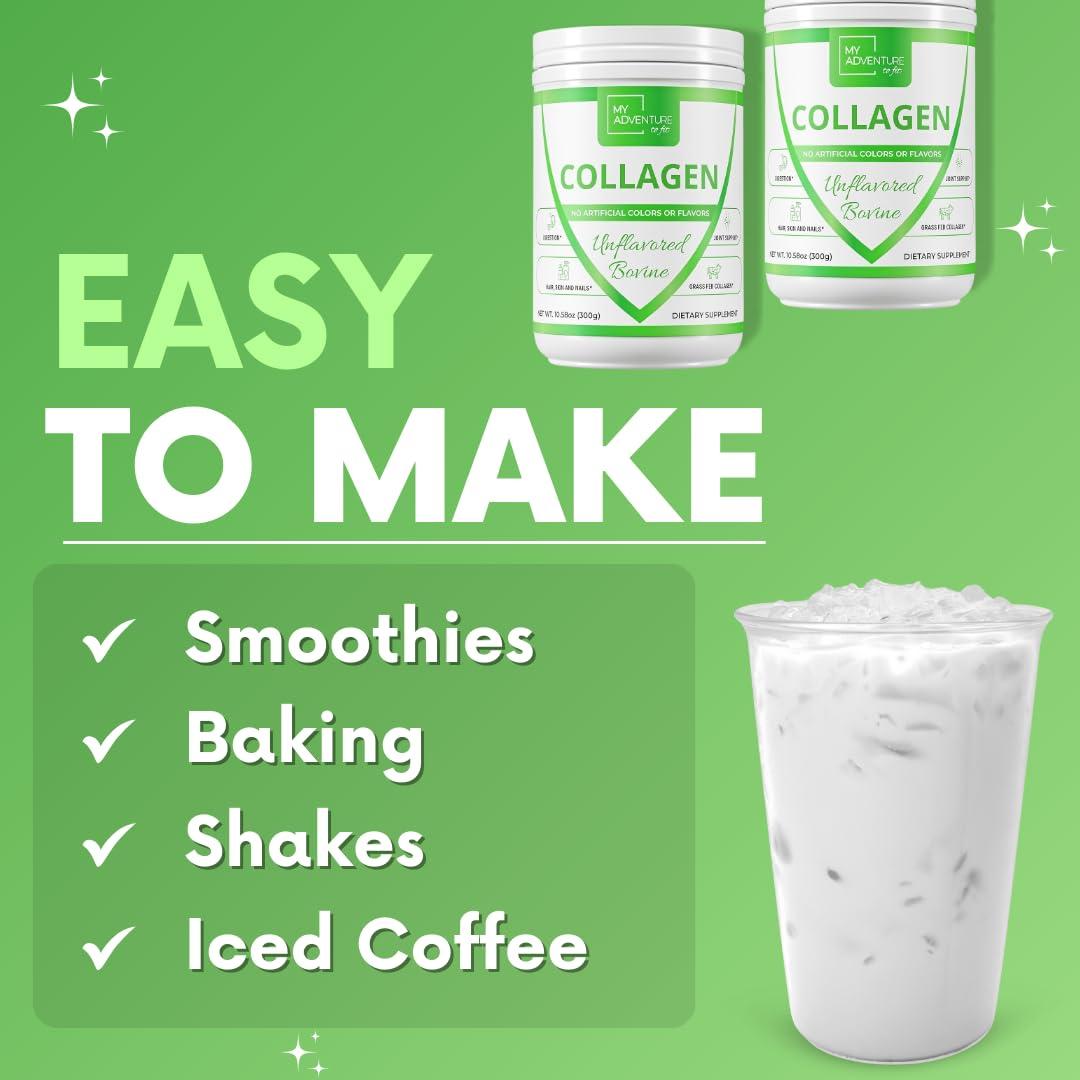 My Adventure to Fit Hydrolyzed Collagen Powder for Women - Grass Fed Collagen Powder for Muscle Growth & Collagen Protein Powder - Keto Collagen Powder for Joints & Gut Health - Unflavored Bovine 300g