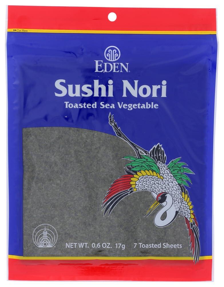 Eden Eden Foods Sushi Nori - Cultivated - Toasted - .6 oz - Case of 6