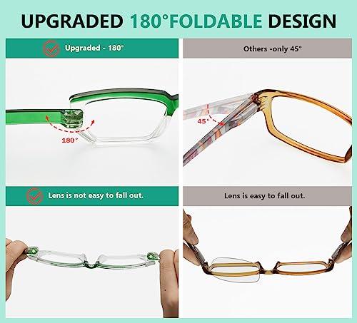 Eyekepper Eyekepper 6-Packs Metalless Design Reading Glasses for Women Screwless Hinges Readers Suitable for Wide Face(+1.25)
