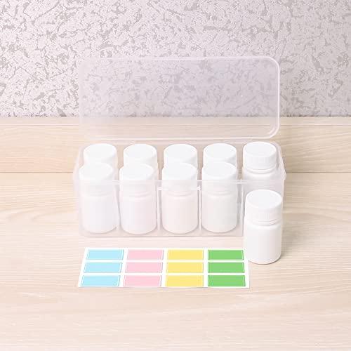 ePizdiz ePizdiz Small Plastic Empty Pill Bottle with Caps Labels for Travel Medicine Bottle Organizer Vitamin Container,10pcs(25ml)