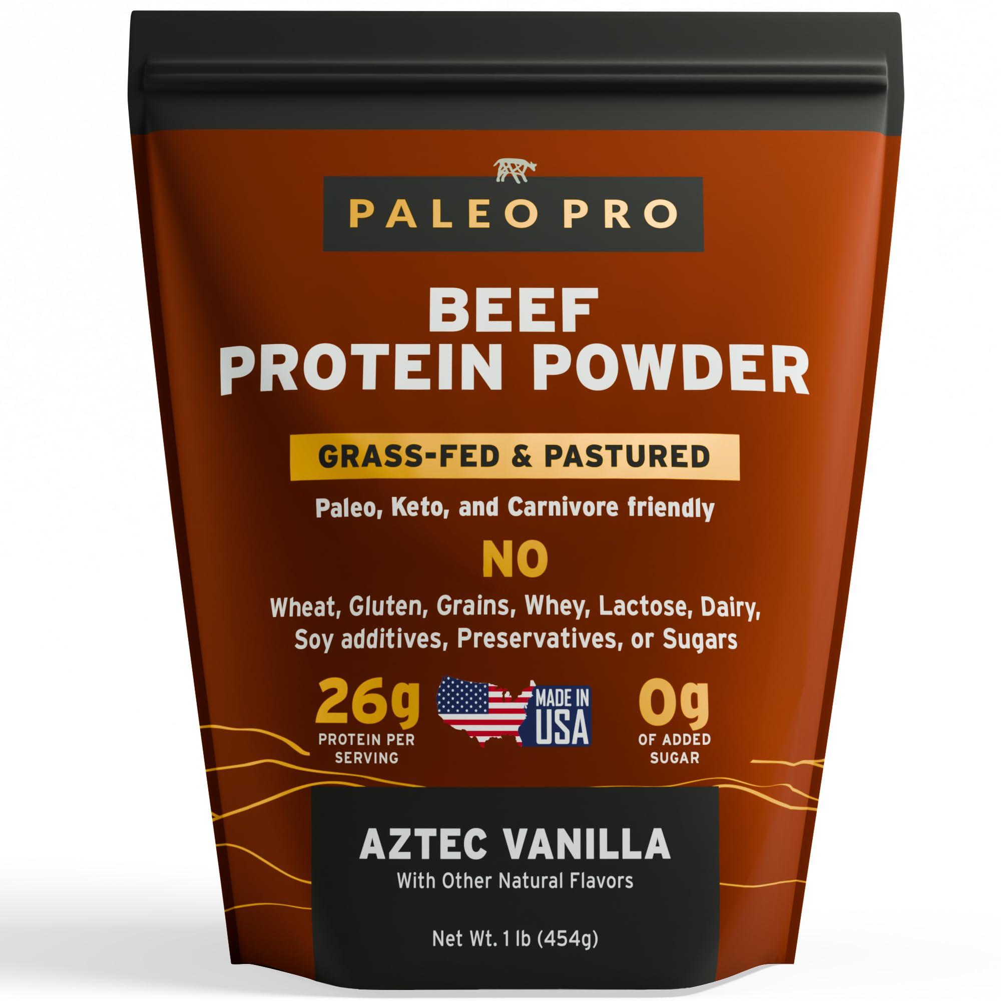 Paleo Pro PaleoPro Protein Powder Grass-Fed, Pastured, Cage-Free Protein | Gluten Free, Dairy Free. No Sugar, Soy, Grains or Net Carbs | Paleo & Keto Friendly - 15 Servings (1 lb, Aztec Vanilla)