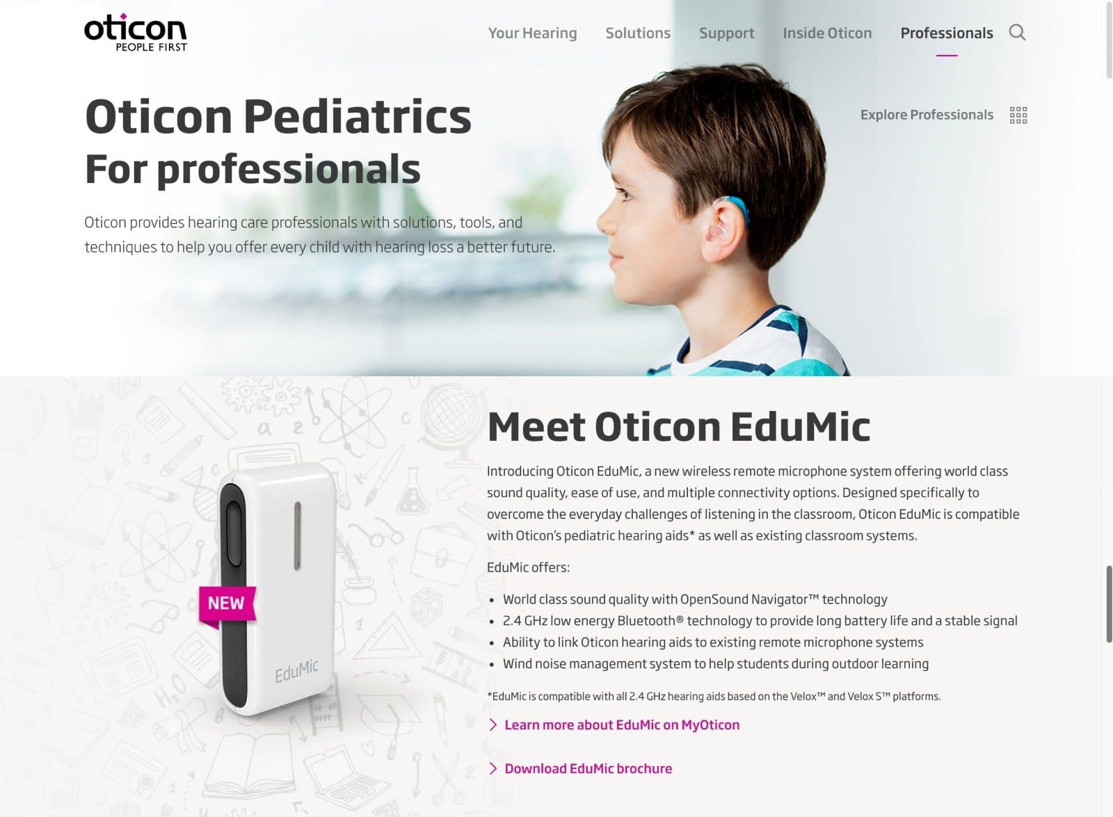 Otto Tech Oticon EduMic Streamer Wireless Remote Microphone System Compatible with Oticon Pediatric Hearing Aids