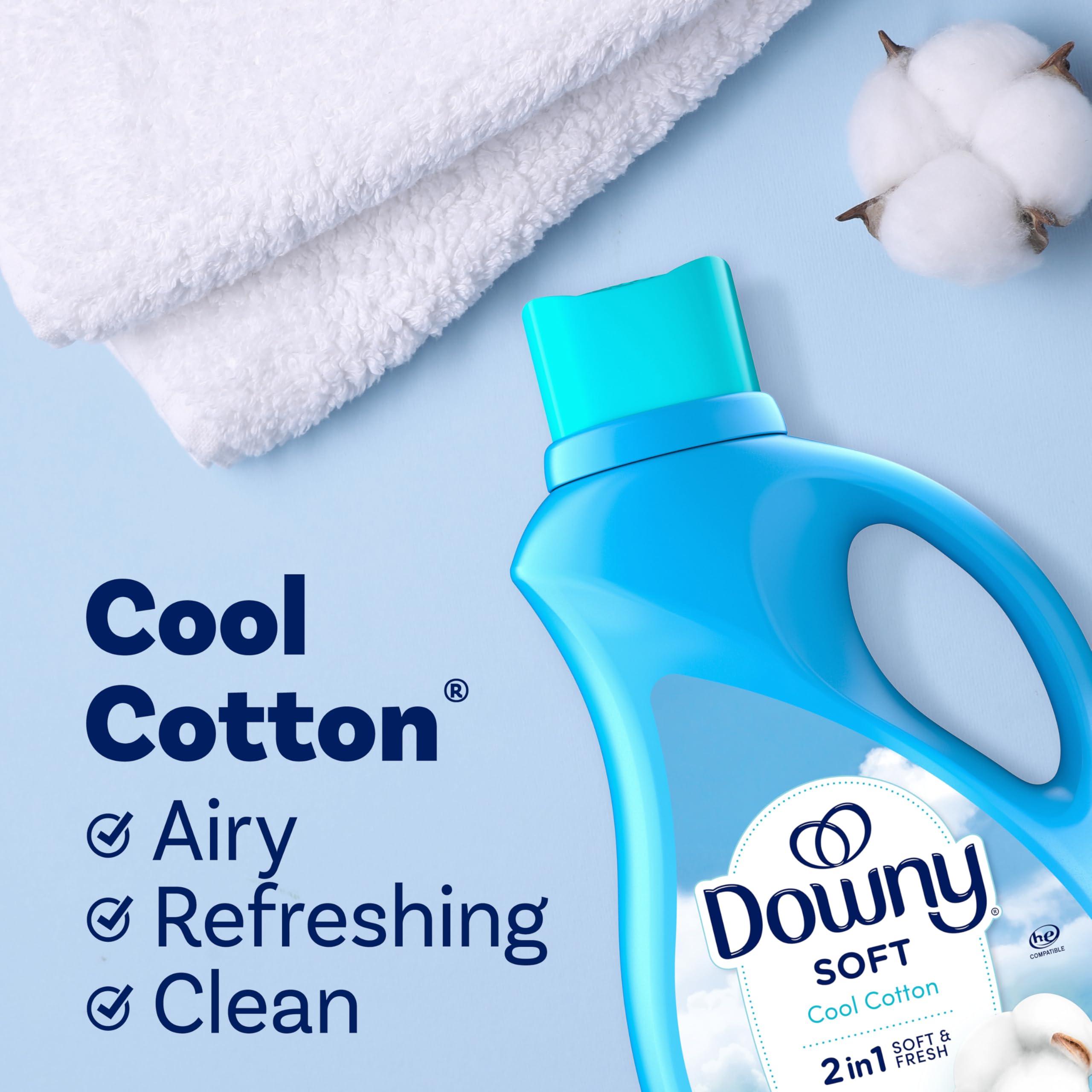 Downy Downy Fabric Softener Liquid, Cool Cotton Scent, 111 fl oz, 150 Loads
