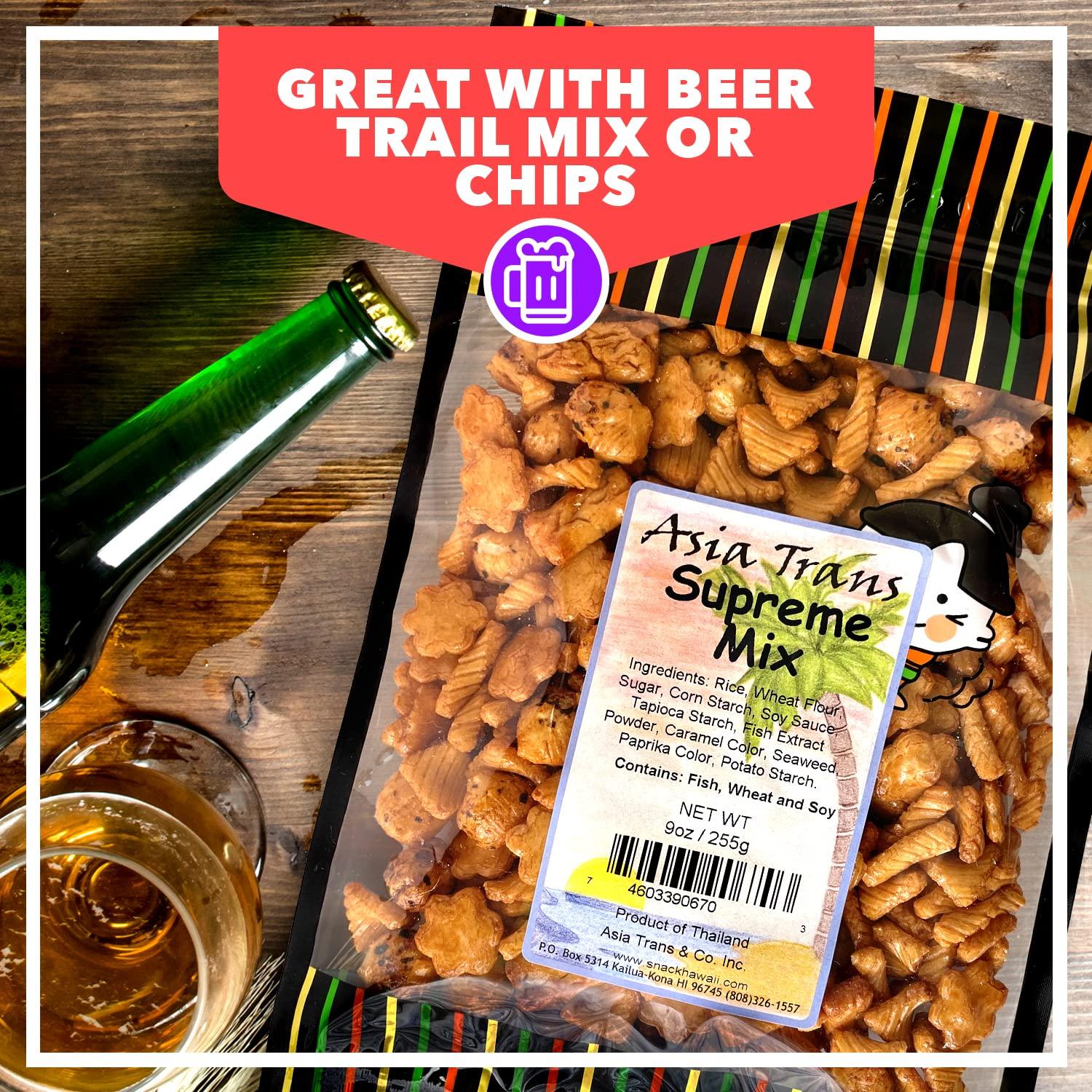 Snack Hawaii Traditional Supreme Mix Arare Rice Crackers - Mochi Crunch Asian Snack Mix - Sweet, Salty, and Umami Flavor - Crunchy On-The-Go Snack For Any Occasion - 9 Ounce