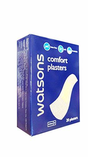 Watson's 4 Packs of Watsons Comfort Plasters. Latex Free, Soft, Breathable, Sterile. (Size of Each Plaster: 72mm x 19mm.) (20 plasters/Pack)