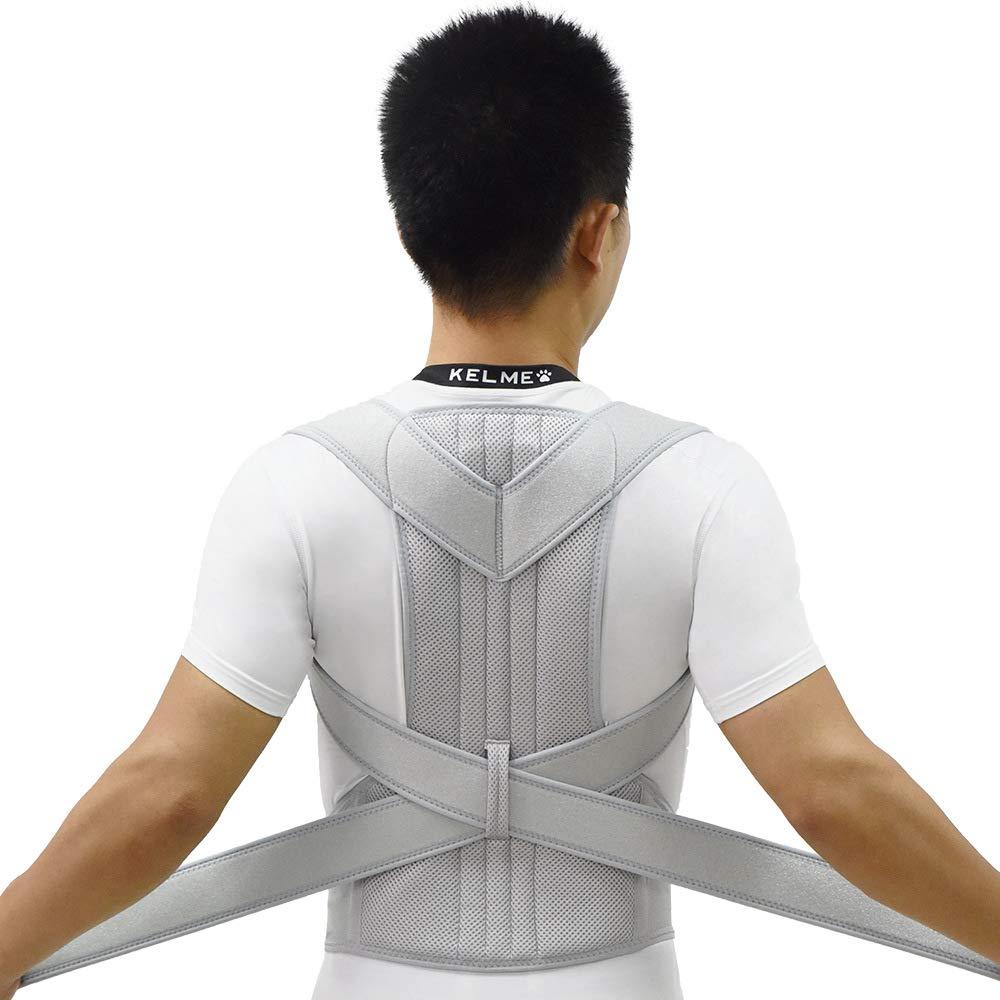 Medsarar Posture Corrector for Men and Women,Medsarar Shoulder Lumbar Adjustable Breathable Improve Posture Upper Back Brace Posture Corrector Full Back Support (Gray, Small)
