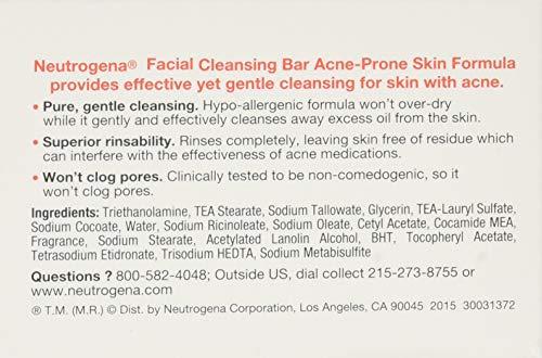 Neutrogena Neutrogena Original Gentle Facial Cleansing Bar with Glycerin, Pure & Transparent Face Wash Bar Soap, Free of Harsh Detergents, Dyes & Hardeners, 3.5 oz (Pack of 3)