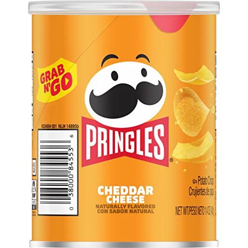 Pringles Pringles Potato Crisps Chips, Lunch Snacks, Office and Kids Snacks, Grab N' Go Snack Pack, Cheddar Cheese, 1.4oz Can (1 Can)