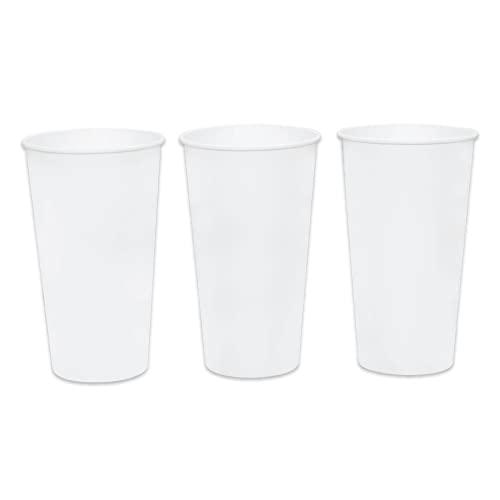 SIPTOWN QUALITY DISPOSABLE TABLEWEAR Paper Cold Cups for Juice & Soda 32 oz Made in USA | Food-Grade Bulk 500 Count Cups for Restaurants | 32 Ounce Recyclable Disposable White Cups for Cold Fountain Drinks & Smoothies