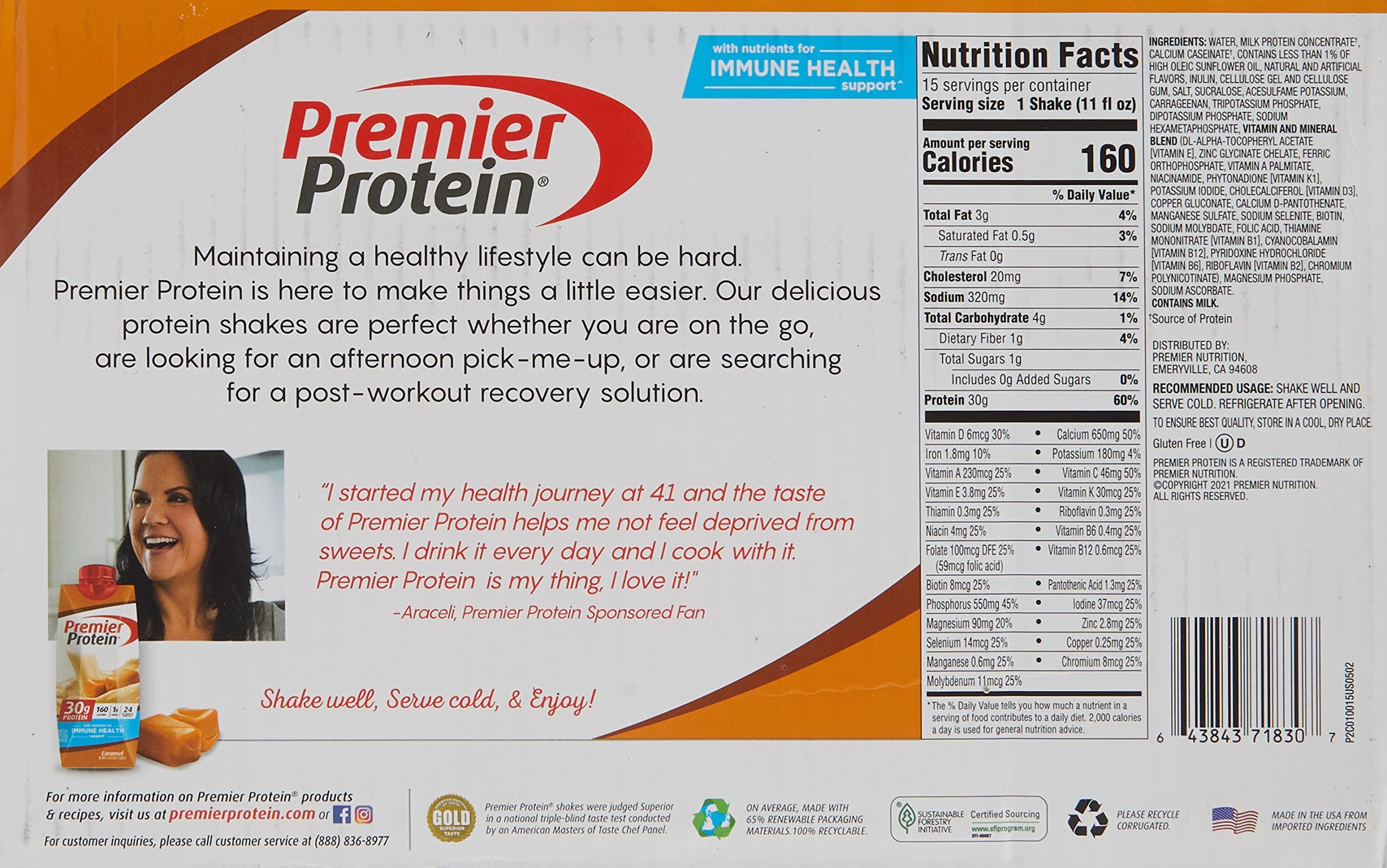 Premier Protein Premier Protein Premier Caramel High Protein Shake, 11 Fl Oz (Pack of 15)