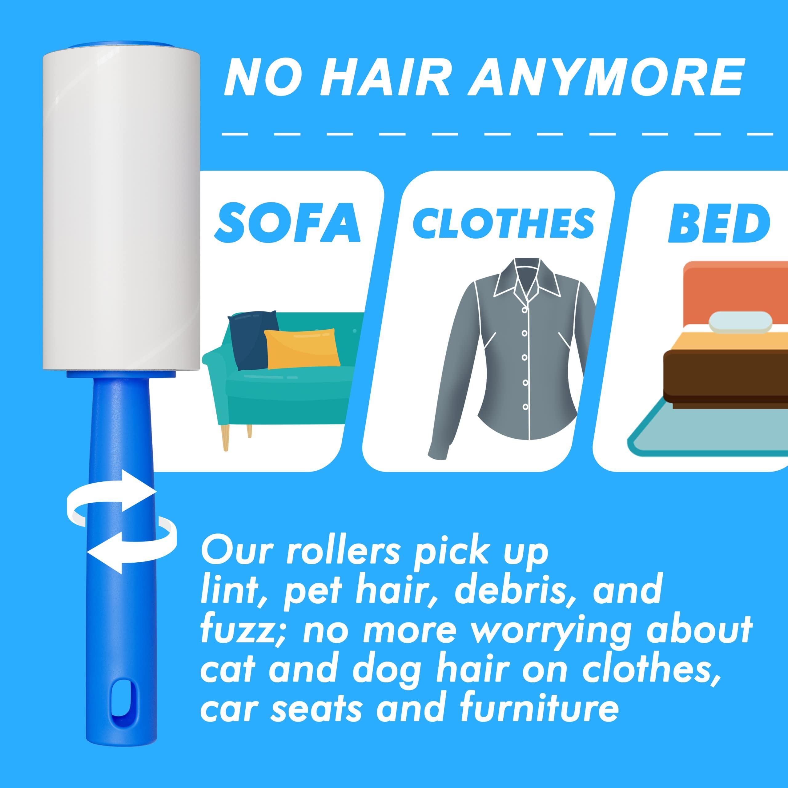 Albatross Health New England Lint Rollers for Pet Hair Extra Sticky, 200 Sheets Lint Rollers for Pet Hair Removal, Dog and Cat Lint Remover for Clothes, Furniture, Carpet