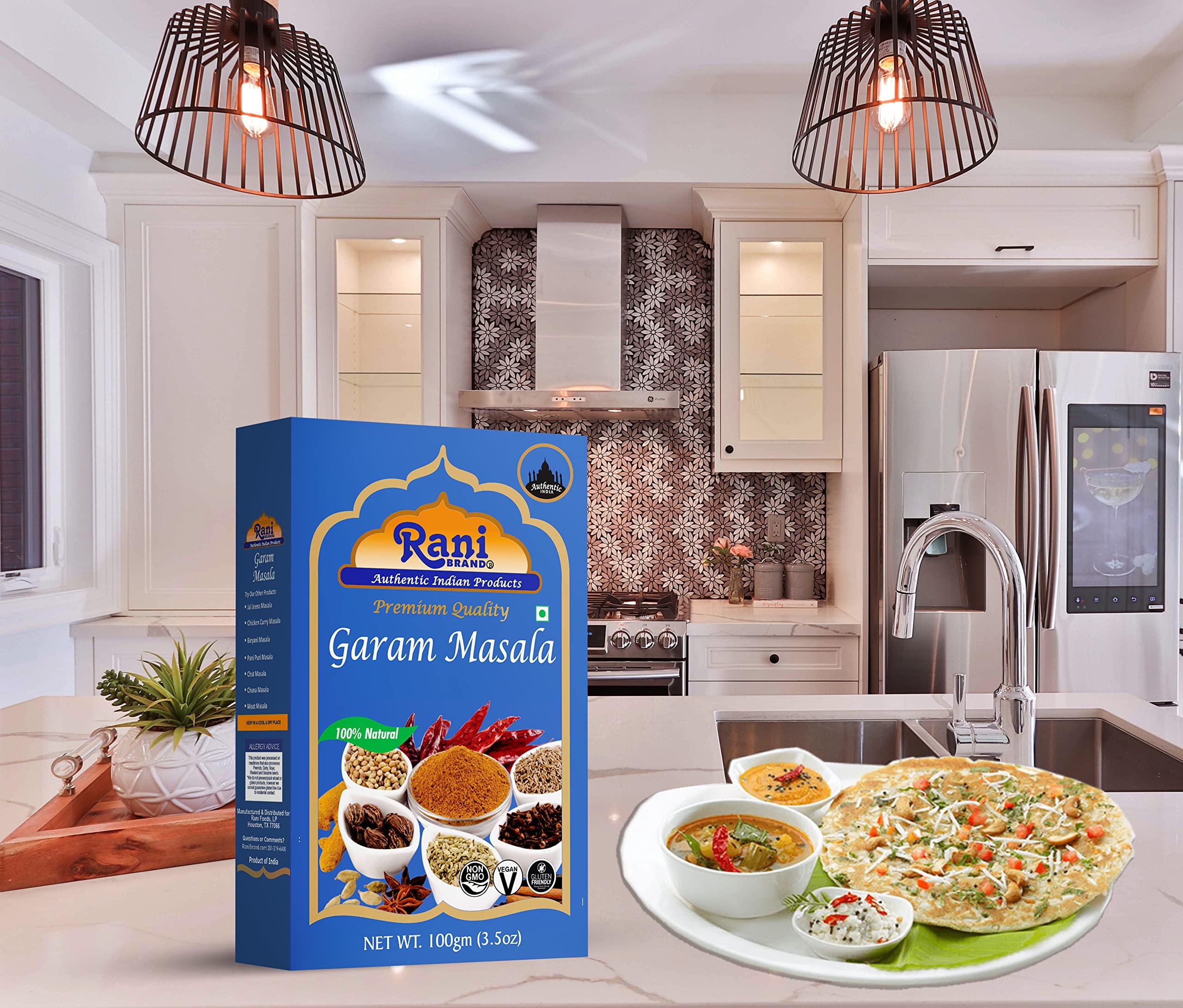 Rani Brand Authentic Indian Products Rani Garam Masala Indian 11-Spice Blend 3.5oz (100g) Box Spice ~ All Natural, Salt-Free | Vegan | No Colors | Gluten Friendly | NON-GMO | Indian Origin