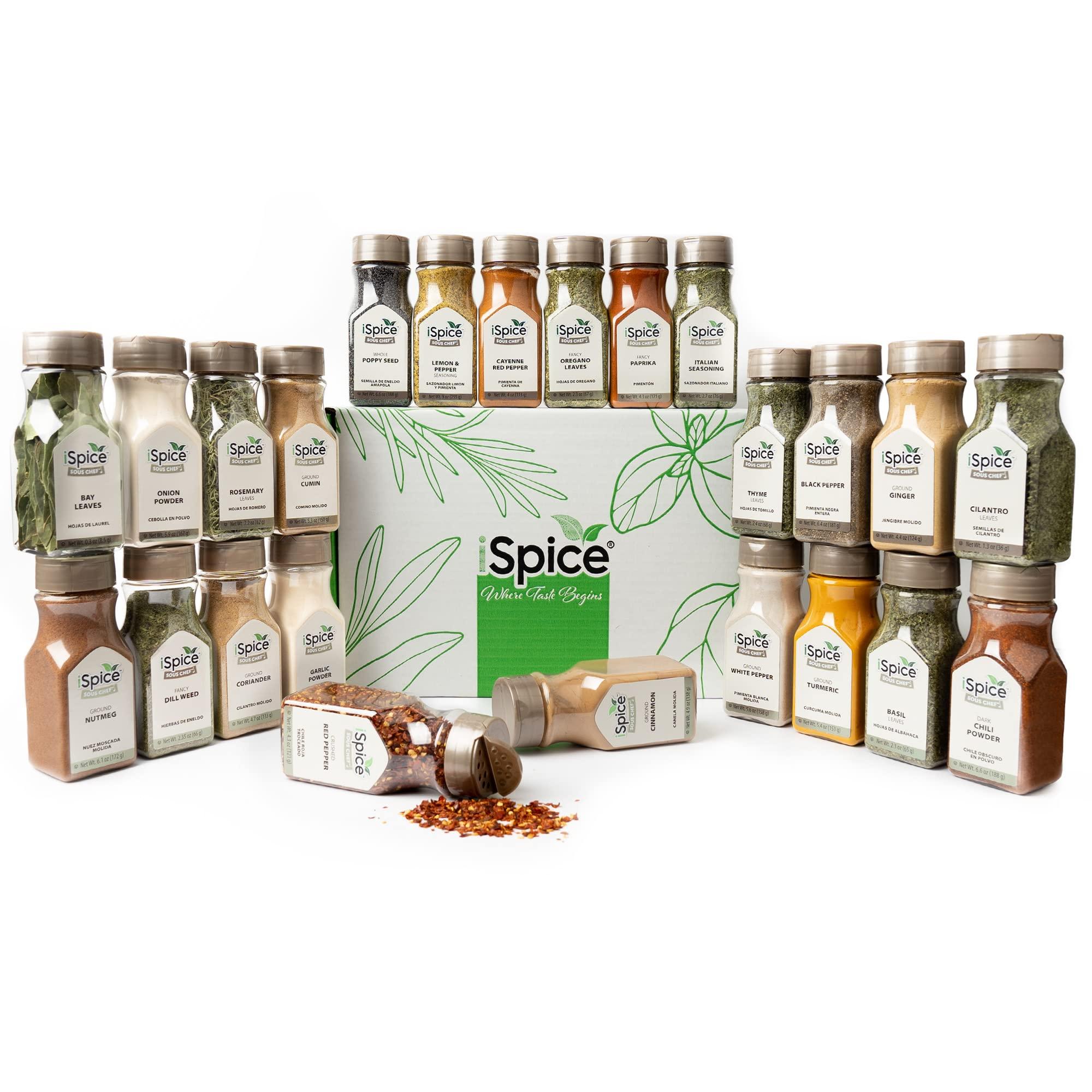 iSpice iSpice Starter Spice Set- Herb Spices and Seasonings Sets, Spices Set For Gifts Home Basic Seasonings for Cooking… (24 Pack Kitchen Fusion)