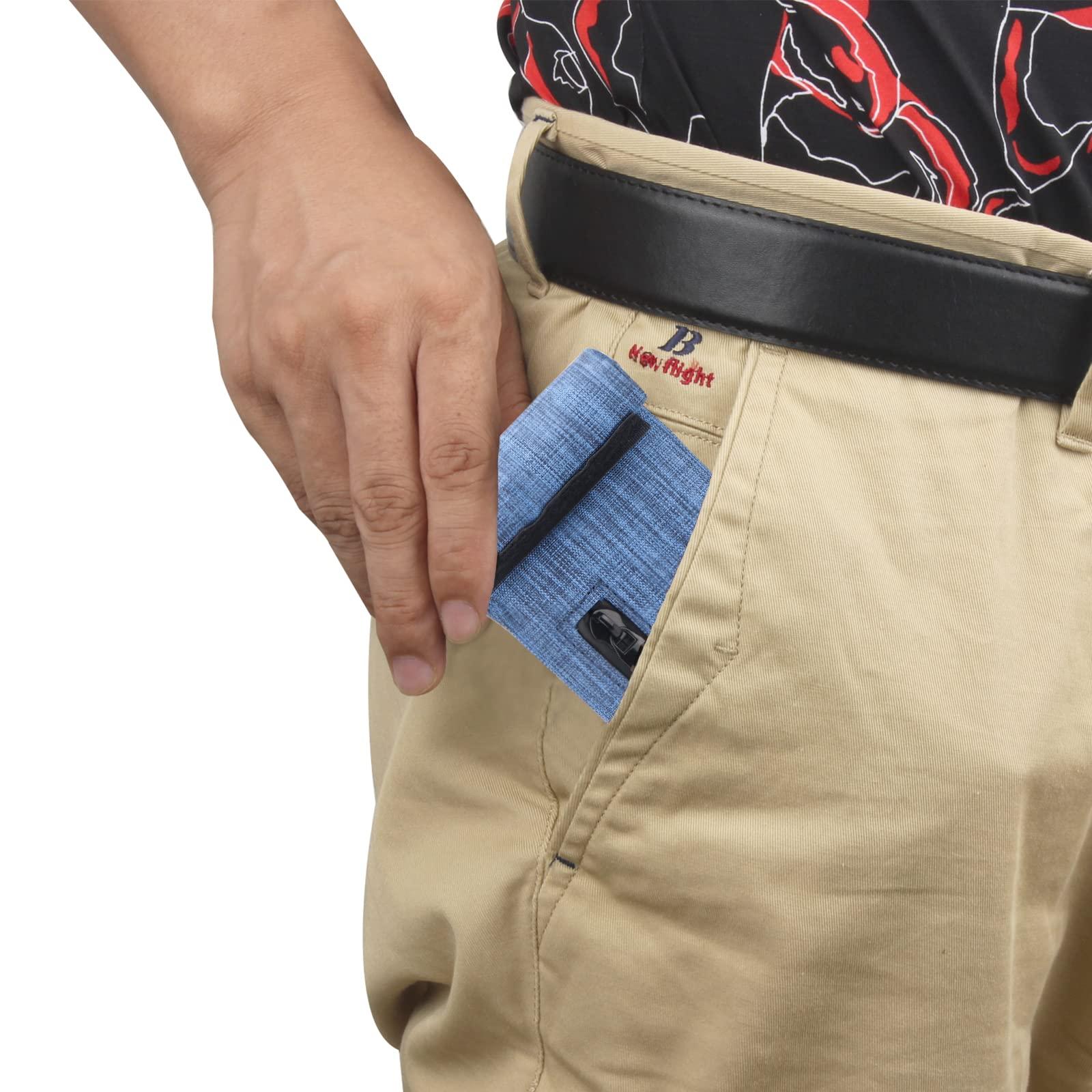 FIREDOG FIREDOG Smell Proof Bags, Fabric Odor Proof Bag for Dog Tested 3\"x6\" Small Stash Travel Storage Pouch(Blue)