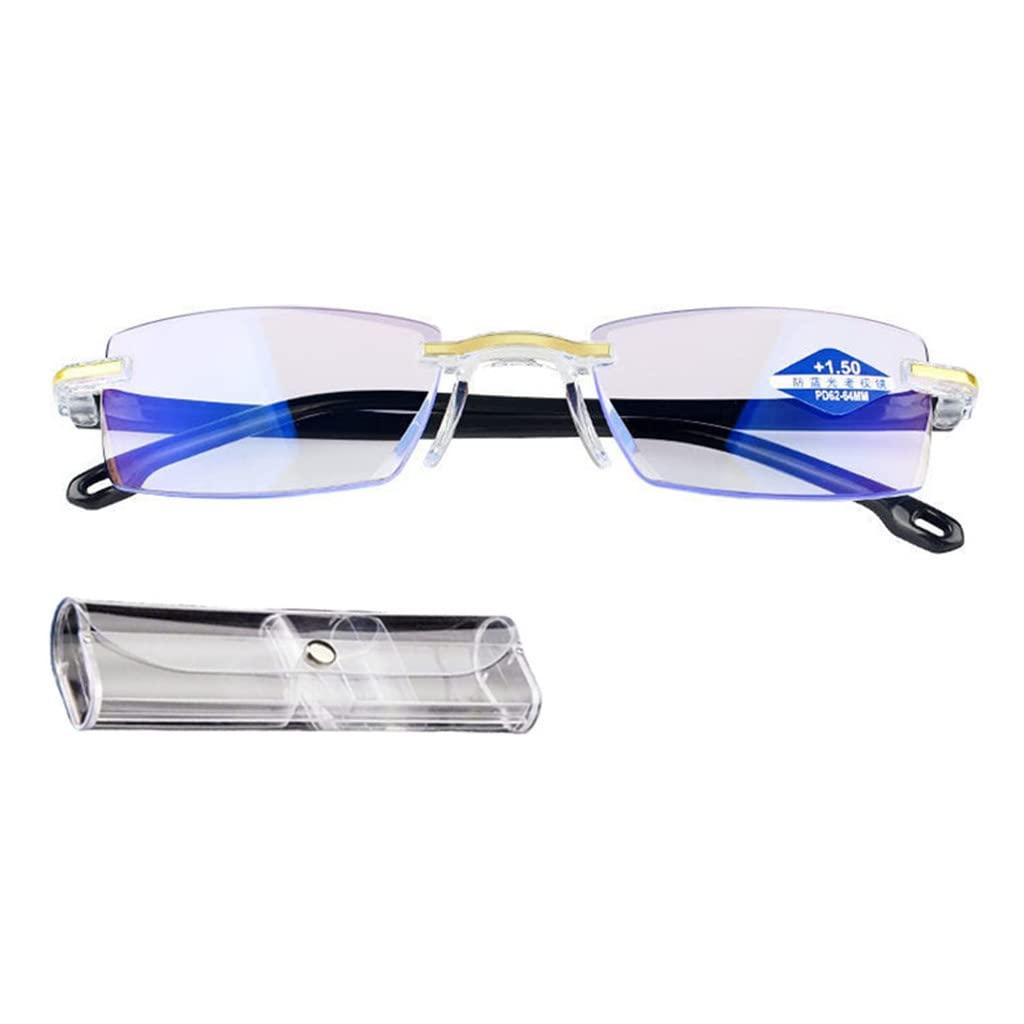 Yiushing Yiushing Color Glint Sapphire High Hardness Anti-blue Progressive Far And Near Reading Glasses, For man and woman (+4.00 / Over 75 Age)