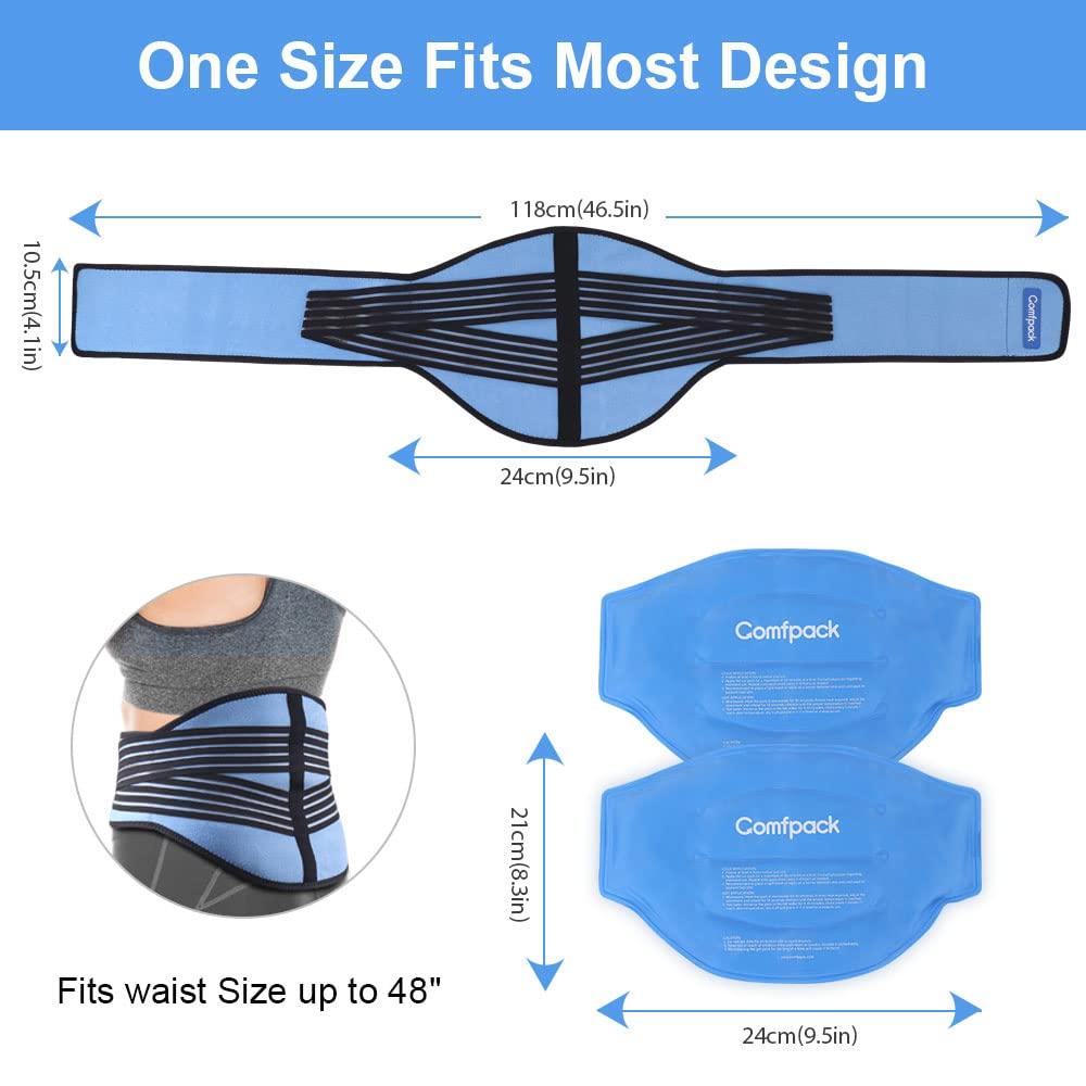Comfpack Comfpack Back Ice Pack for Lower Back Pain with Double Compression & Ice Pack for Back Pain Relief, 2 Hours Long Lasting Cold Therapy