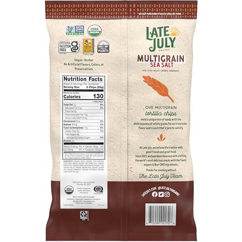 Late July Late July Snacks Multigrain Organic Tortilla Chips with Sea Salt, 7.5 oz Bag