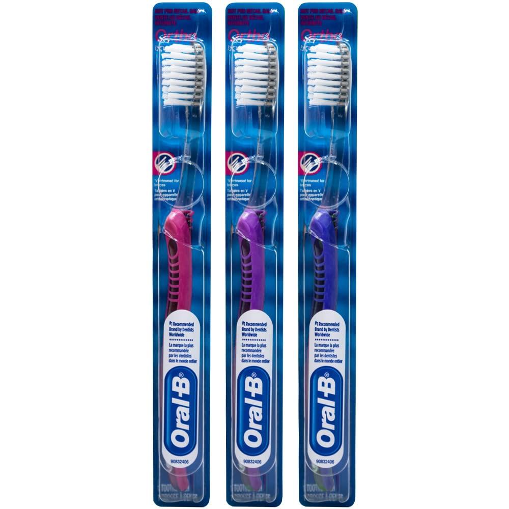Oral-B Oral-B Indicator Ortho Toothbrush, Trimmed for Braces, 35 Soft (Colors Vary) - Pack of 3