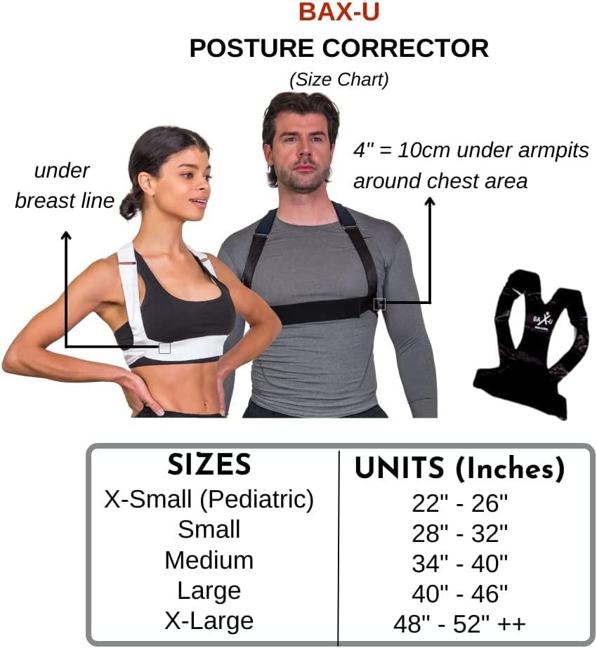 BAX-U BAX-U Back Brace Posture Corrector for Shoulder Support - Back Support Copper Compression Posture Corrector - Back Posture Corrector for Men & Women