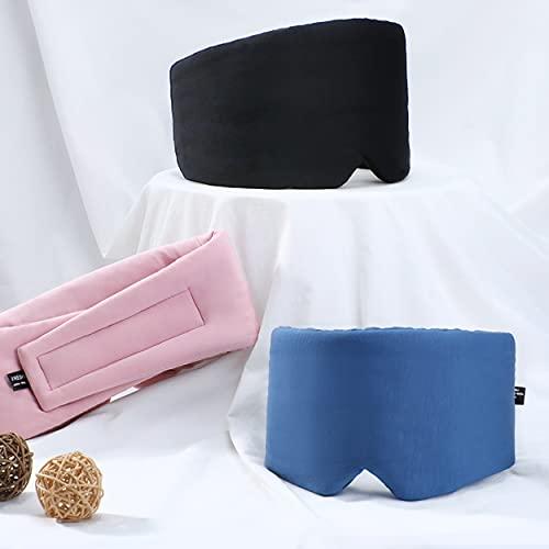 FRESHME FRESHME Cotton Sleep Mask Blackout - Handmade Eye Mask for Sleeping Eye Shade Cover Sleep Mask for Women Men Girl Soft and Breathable Adjustable Blinder Light Blocking Pink Airplane with Travel Pouch