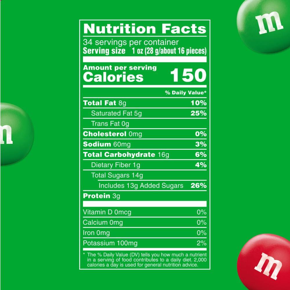 M&M\'S M&M\'S Peanut Butter Red & Green Milk Chocolate Christmas Candy, 34 Oz Resealable Bag