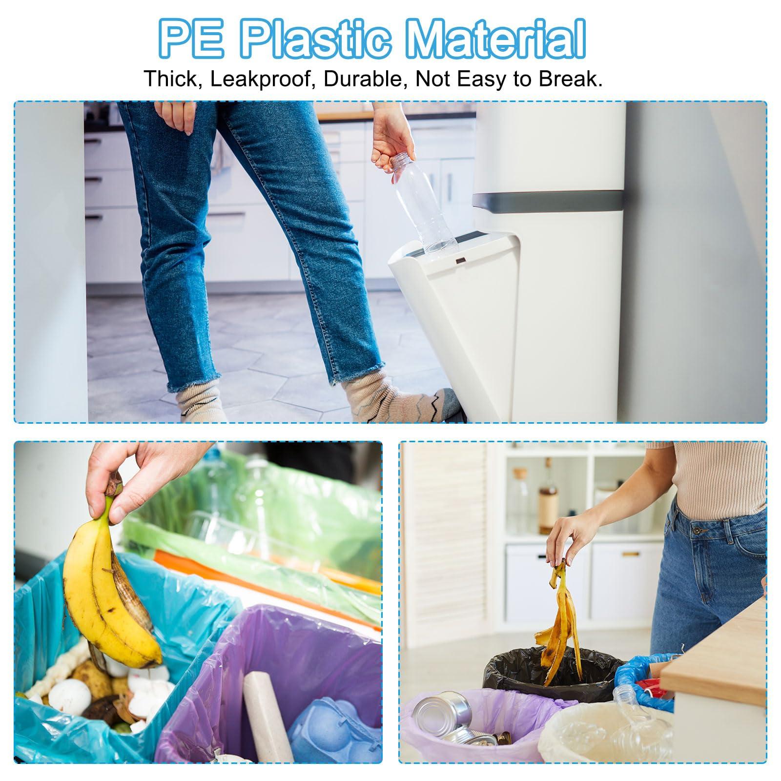 PATIKIL PATIKIL 4 Gallon Trash Bags, 5 Rolls / 100 Counts Thicken Rubbish Bags Portable Small Garbage Bags for Office Bedroom Kitchen, White