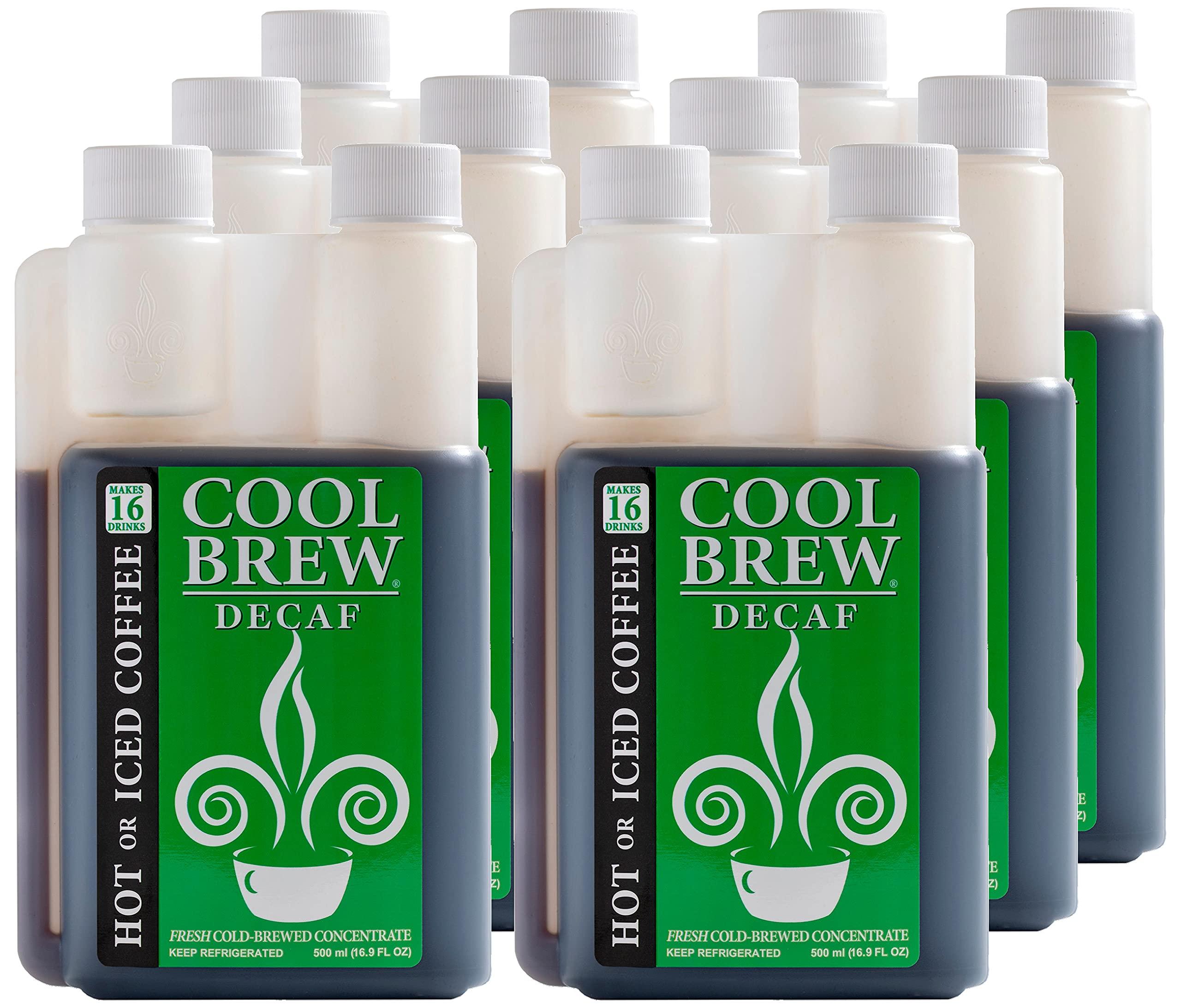 Cool Brew CoolBrew Decaf 6 Pack - 16 DRINKS PER BOTTLE - Fresh Cold Brew Liquid Concentrate - For Iced or Hot Coffee, Unsweetened, No Preservatives