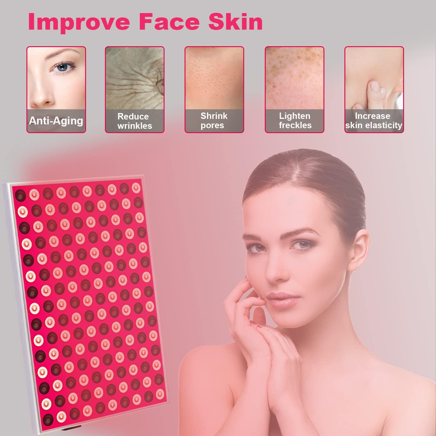 Osunby Red Light Therapy, Red Light Therapy for Body Face, Red Light Panel Near Infrared 850nm and Deep Red 660nm for Pain Relief and Skin Improved