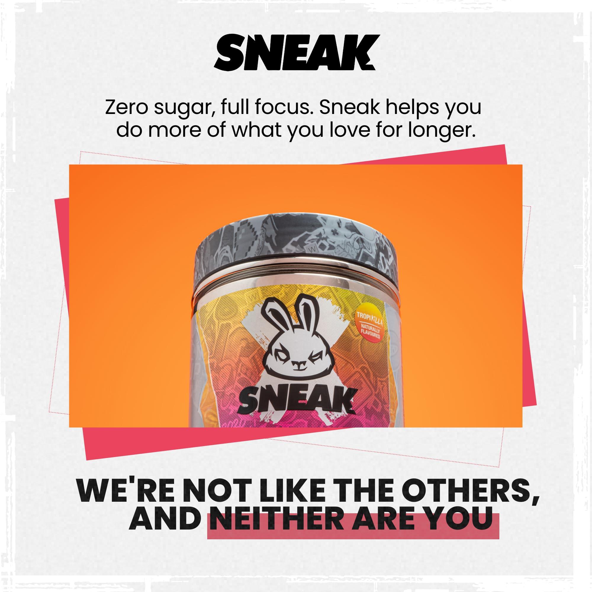 SNEAK SNEAK Energy Drink Powder | Tropikilla | No Sugar. No Nasties. Just Natural Caffeine, Focus-Boosting Nootropics | 40 Servings