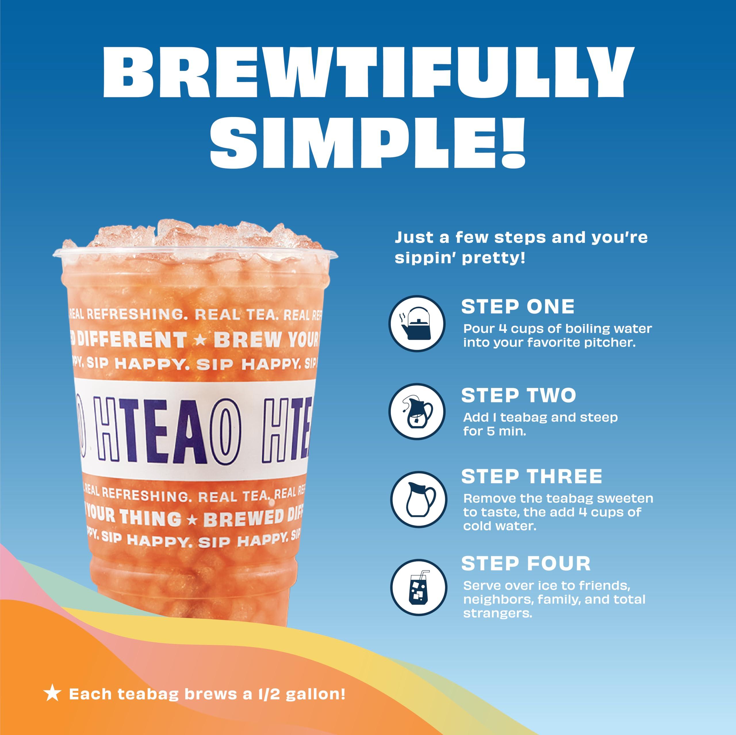 HTEAO HTeaO Mint Black Tea Mix and HTeaO Blueberry Green Tea Mix Bundle (8 Sachet Bags)