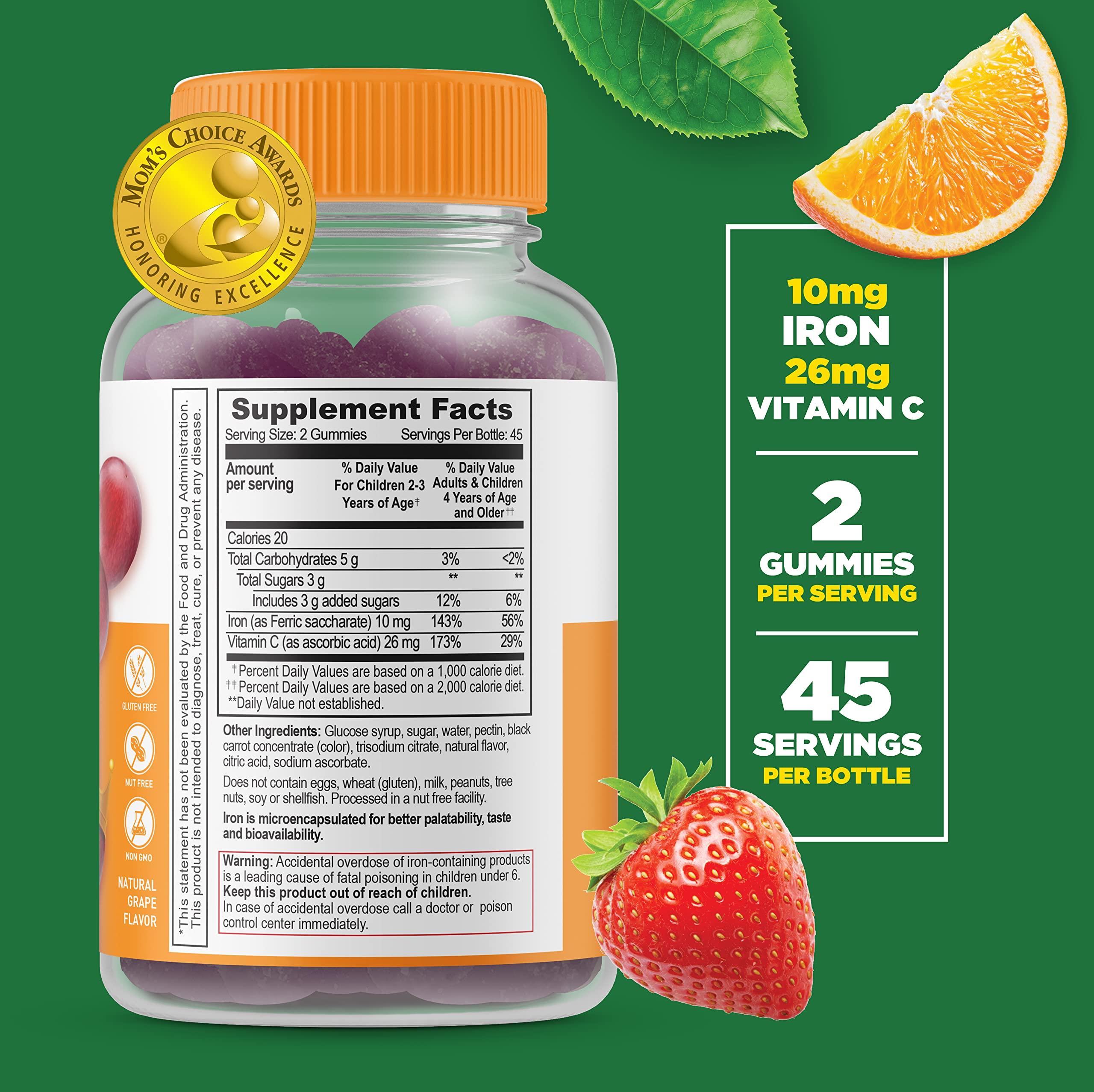 Lifeable Lifeable Iron & Vitamin C Kids + Zinc 25mg Kids, Gummies Bundle - Great Tasting, Vitamin Supplement, Gluten Free, GMO Free, Chewable Gummy