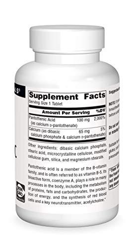 Source Naturals Source Naturals Pantothenic Acid 100 mg Vitamin B-5 Dietary Supplement - 250 Tablets