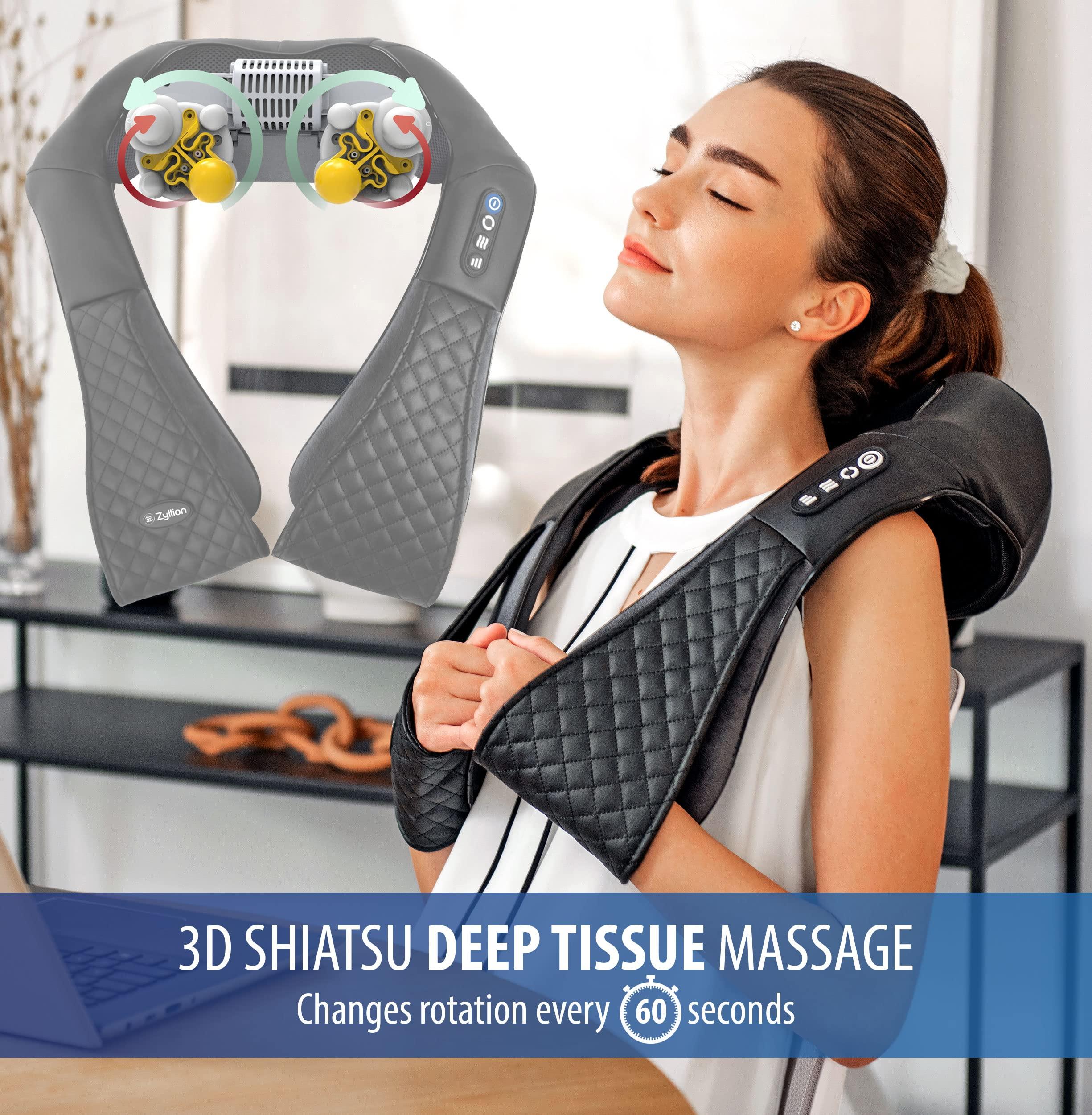Zyllion Zyllion Shiatsu Back Massager (Black) and Shiatsu Neck Massager (Black) Bundle