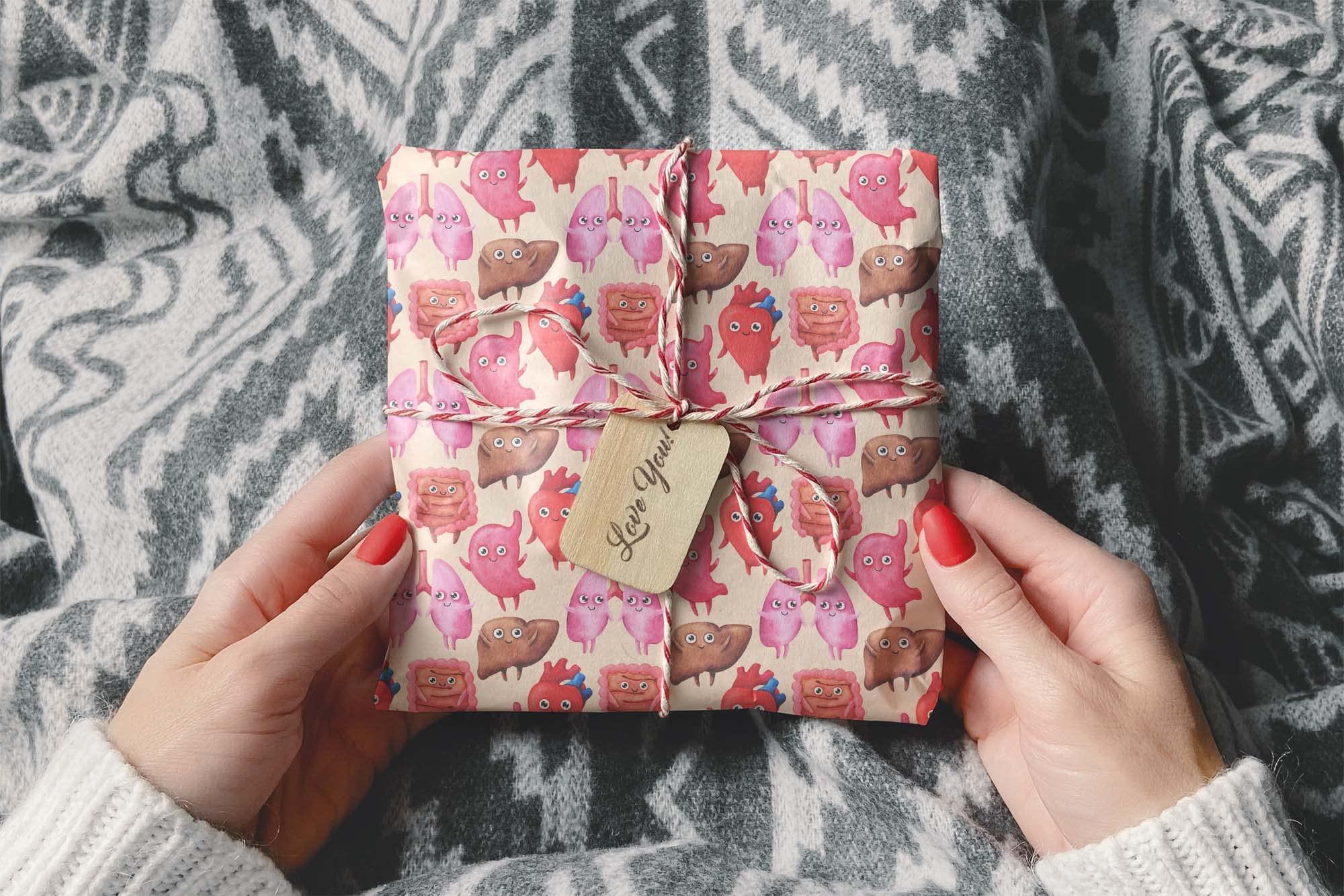 Generic Funny Organs Medical Gift Wrap Doctor Wrapping Paper First Reponder Nurse Theme Party Decor (12 foot x 30 inch roll)