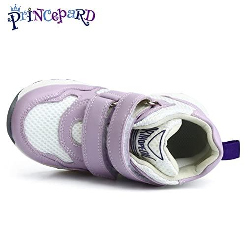 princepard Toddlers Orthopedic Corrective Sneakers for Kids with Arch & Ankle Support,Girls and Boys\'High Top Shoes for Flat Foot,Anti-Slip Soles Pink