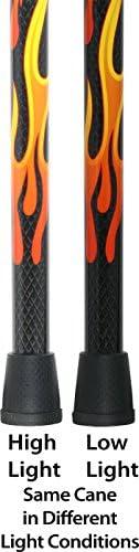 Royal RC Canes House Flame Tourist Walking Cane with Carbon Fiber Shaft