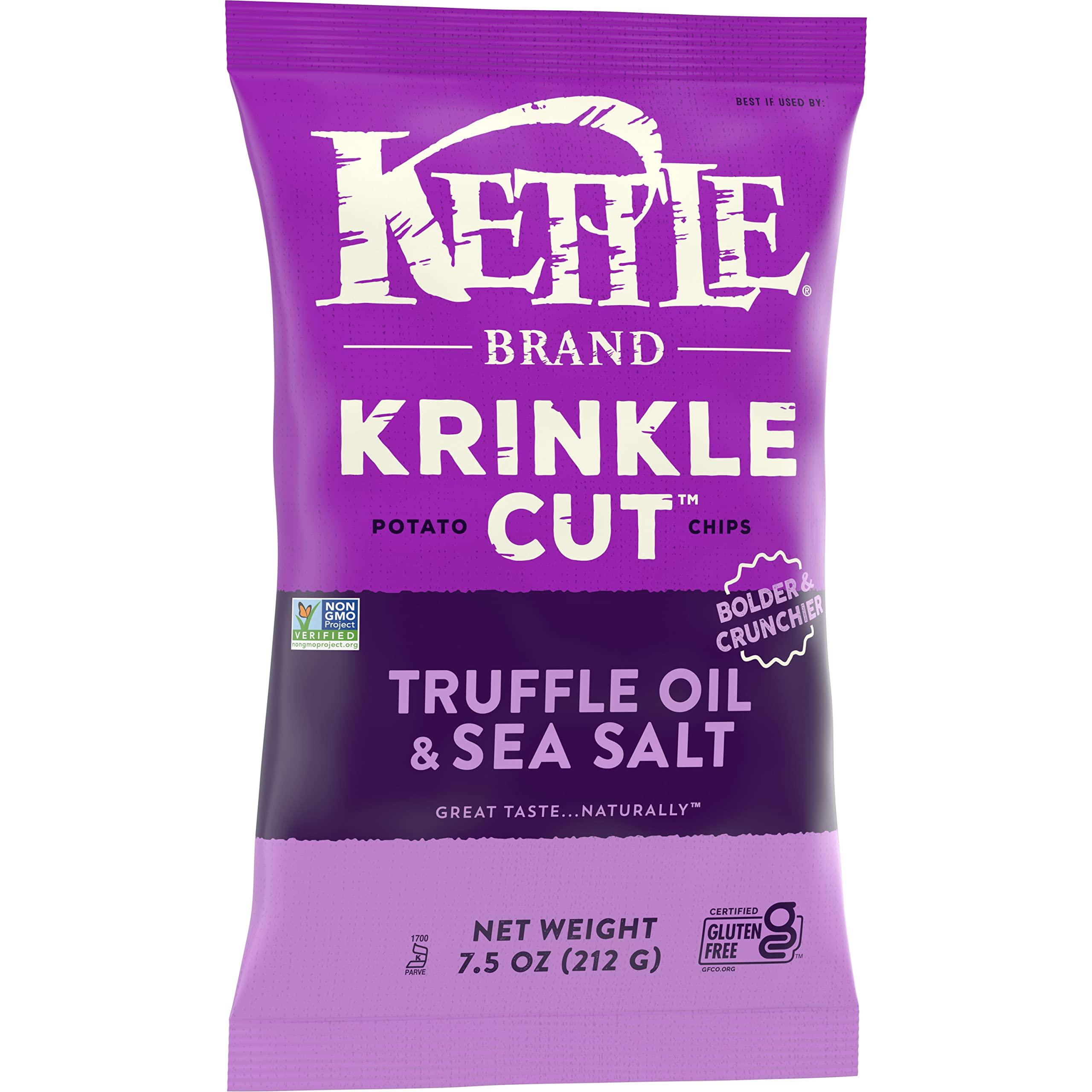 Kettle Brand Kettle Brand Potato Chips, Krinkle Cut Truffle and Sea Salt, 7.5 Oz