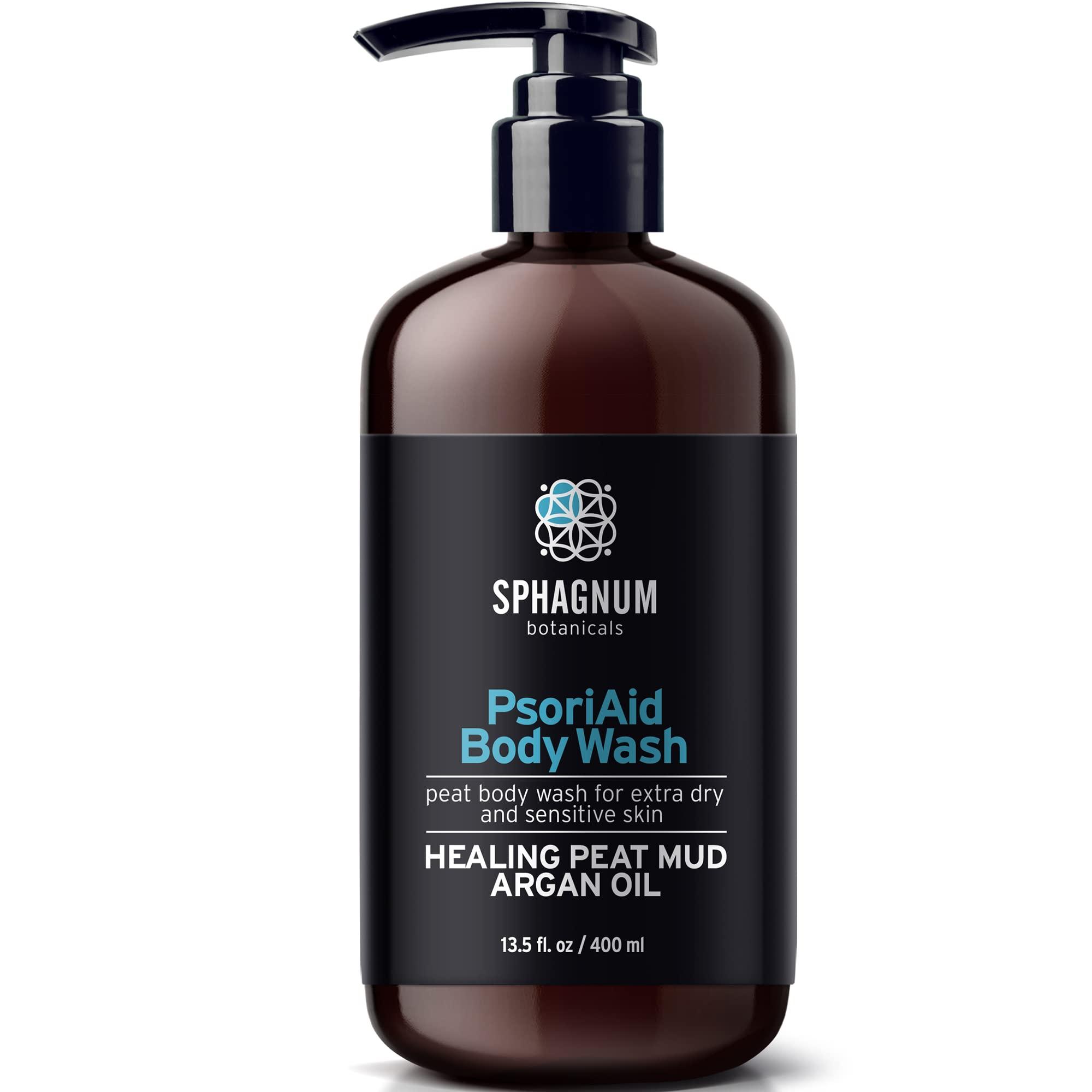 Sphagnum Botanicals Psoriasis Body Wash 100% Natural pH Balancing Acids and Olive Oil Shower Cream. Sulfate Free, Deep Moisturizing Treatment for Very Dry & Itchy Skin. Good for Relieving Eczema. 13.5 fl. Oz
