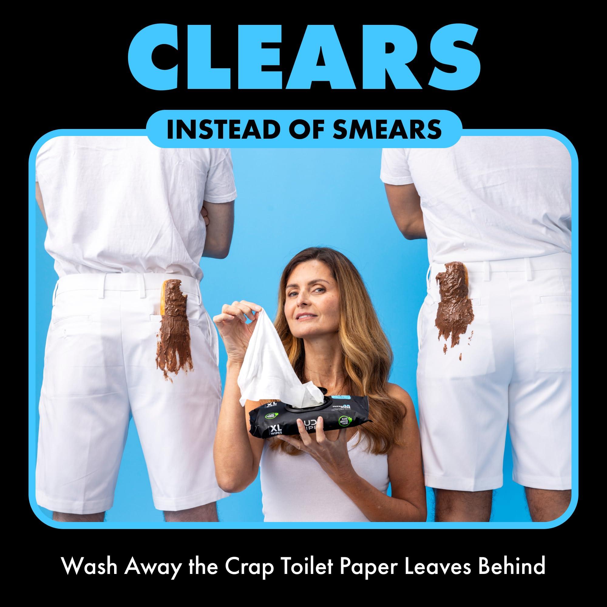 Dude DUDE Wipes - Flushable Wipes - 5 Pack, 240 Wipes - Unscented Extra-Large Adult Wet Wipes - Vitamin-E & Aloe - Septic and Sewer Safe