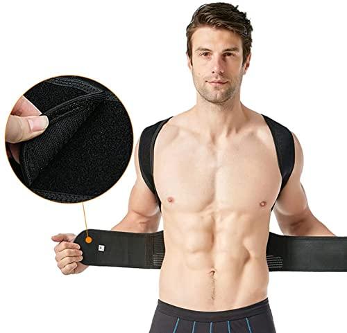SJHY Posture Corrector Back Support Brace Adjustable Back Support for Men Women Back Brace Provide Pain Relief for Neck Back Shoulders Posture Brace Back Posture (Color : Black, Size : Large)