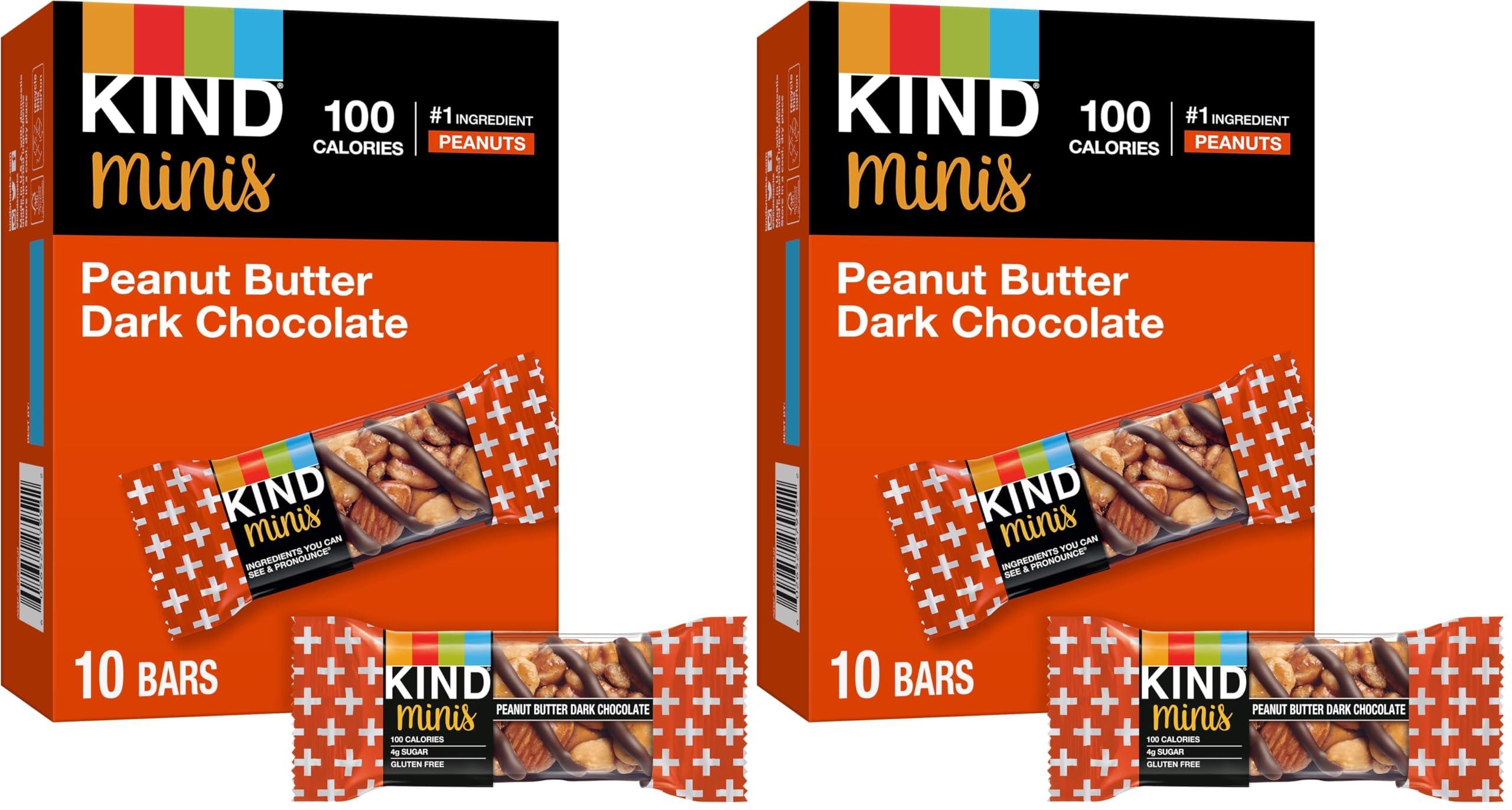 KIND KIND Minis, Peanut Butter Dark Chocolate, 7 Oz (Pack of 10) (Pack of 2)