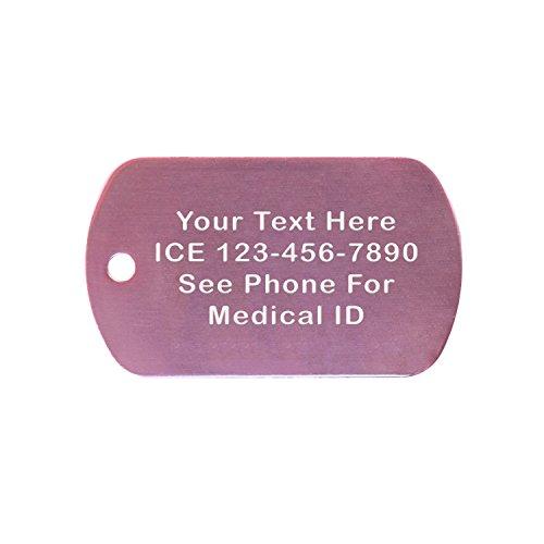 Goods For Giving Custom 2 Pack - Asthma Medical Alert ID Necklaces with Pink Custom Tags, White Silencers, and 30'' USA Chains