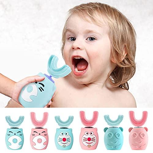 BBJK Electric Toothbrush for Kids U-Shaped Smart 360 Degrees Silicon Automatic Ultrasonic Teeth Tooth Brush Cute Cartoon for Children-E 8-14 Years Old