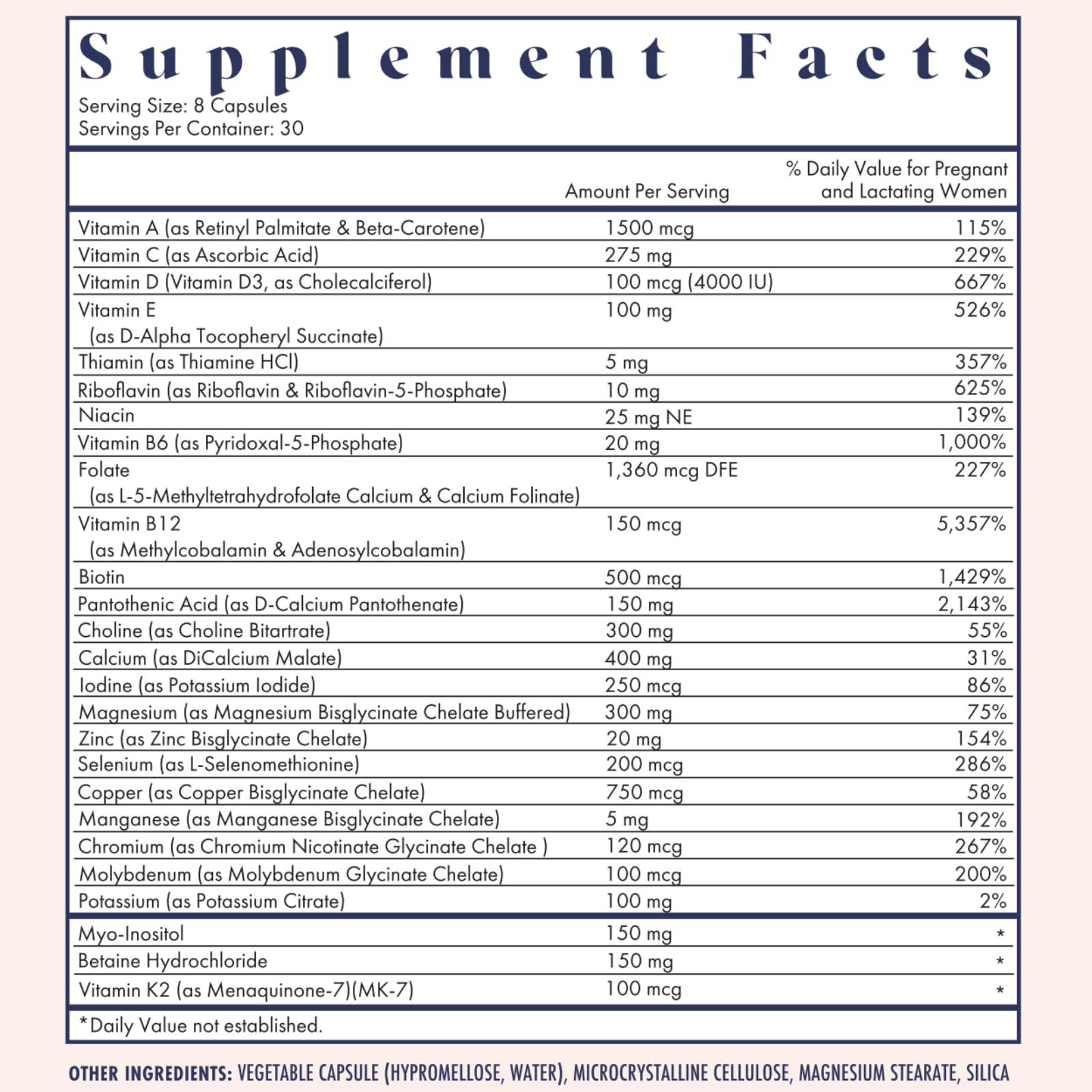 FullWell FullWell Prenatal Vitamins Lemon | choline, folate, vitamin D for fetal growth, brain development | 26 Vital Nutrients | Dietitian-formulated, OBGYN recommended, non-GMO, 3rd Party tested, 60 Servings