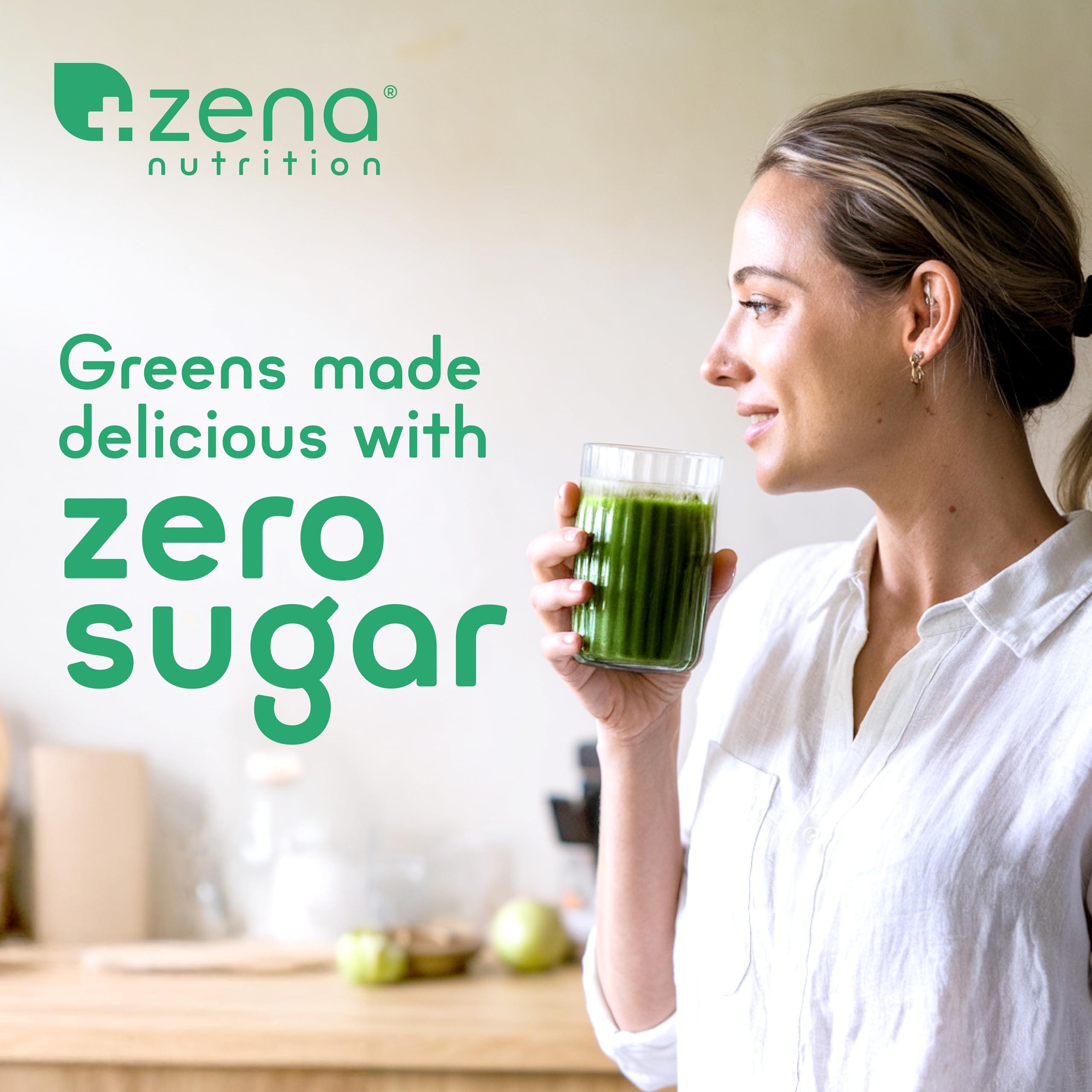 Zena Fit Nutrition Zena Organic Super Greens Powder, 70+ Superfoods Drink Mix, 0 Sugar, 3G Fiber, Fruits, Veggies, Spirulina, Chlorella, Antioxidants, Pre & Probiotics, Digestive Enzymes, Mixed Berry Flavor, 30 Packets