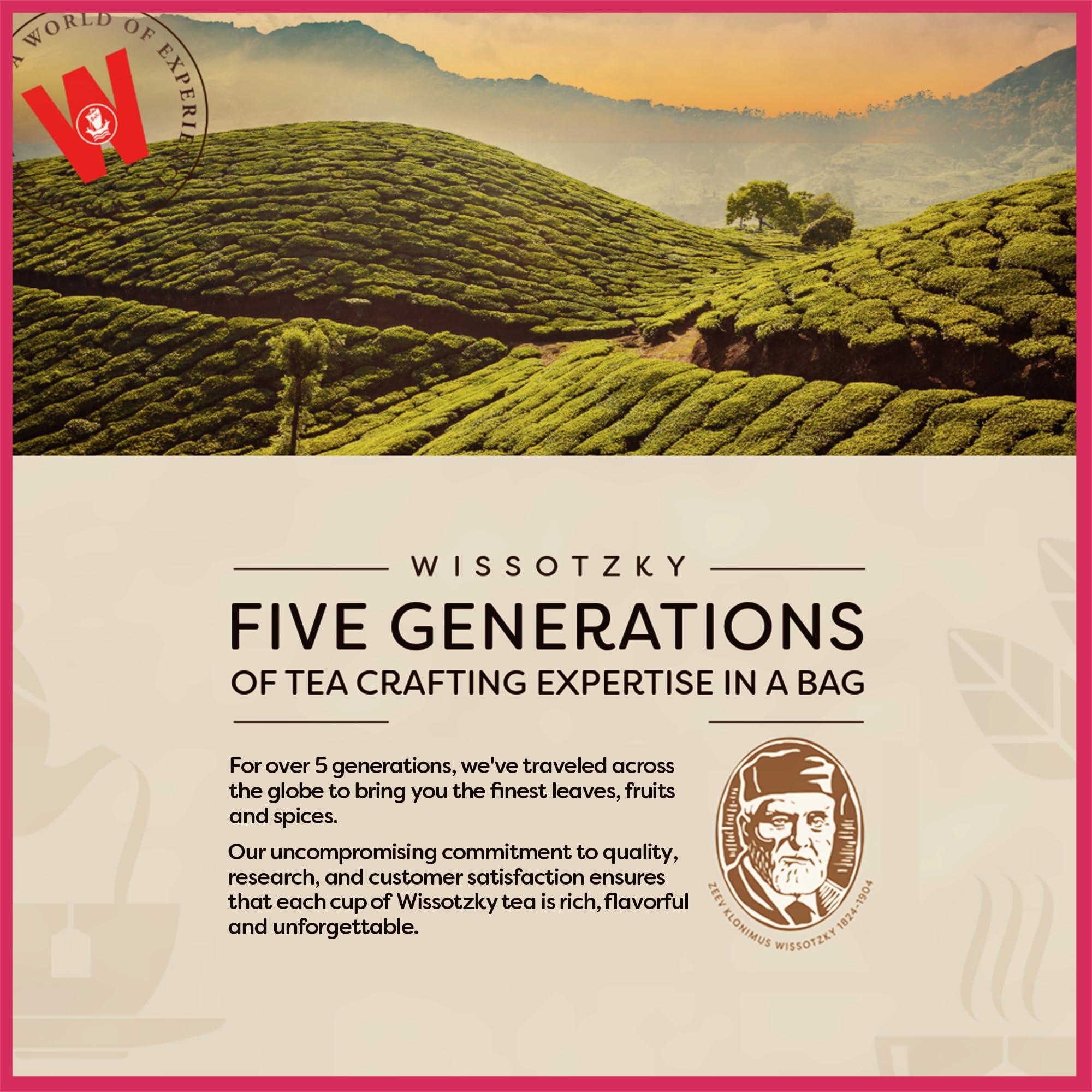 Wissotzky Wissotzky Pomegranate Herbal Tea (3 Pack - 60 Tea Bags) | Antioxidant Rich | Caffeine Free Tea